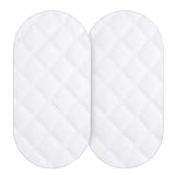 2x 100% Waterproof Moses Basket Mattress Protector - Pack of 2 - (35 x 75cm) – Ultra-Soft, Absorbent & Breathable – Fitted Skirt – Leakproof TPU Layer – Machine Washable Baby Mattress Cover