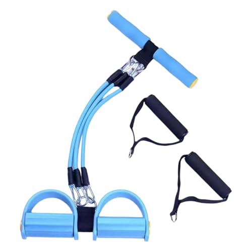 Foot Pedal Resistance Band - 3-Tube Puller Strap | With Handle Resistance Bands For Stretching | For Fitness Workout Pilates Phy