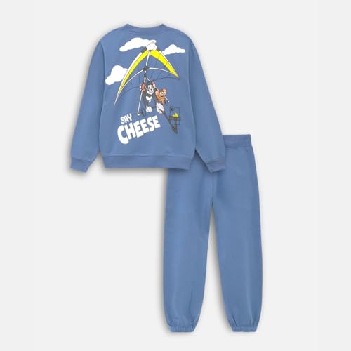 Image of Nap Chief Kids Cotton Official Tom & Jerry Printed Co ord set for Boys & Girls, Sweatshirt and Joggers Clothing Set for Casual Wear