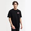 FITTUX Oversized Reverse Printed Survival T-Shirt (UK, Alpha, XL, Regular, Regular, Black) #5