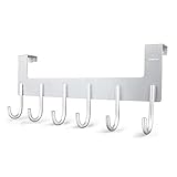 【Mehr Tür Räume ​ausnutzen】 Die Türgarderobe mit 6 Haken nutzt den Türraum voll aus und bietet zusätzlichen Stauraum. Sie können problemlos Hüte, Regenschirmen, Handtaschen, Mäntel, Jacken, Hosen, Schals, Handtücher, usw. Diese Kleiderhaken Tür eignet sich sehr gut für Schlafzimmer, Bad, Küche, Büro usw.