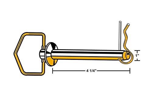 Hard to Find Fastener Swivel Handle Hitch Pin, Heavy Duty Heat Treated Corrosion Resistant Safety Hardware for Securing Tractor Trailers, 1 x 4-1/4-Inch by FASTENER BASICS - Image 2