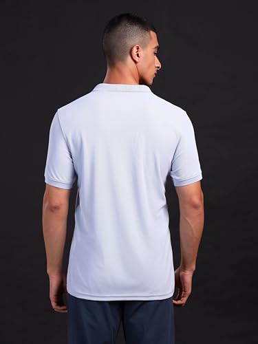 Image of TECHNOSPORT Men's Solid Slim Fit Polo Collar T-Shirt MATPIQ Half Sleeve Button Polyester for Gym Running Workout UPF50+ Anti Odour