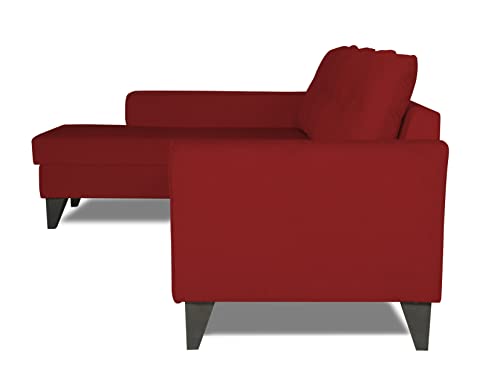 Image of Adorn India Maddox Tufted L Shape 6 Seater Sofa Set LHS (Maroon) (3 Year Warranty)