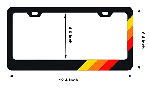 2 Pack Newest Tri-Color Sport License Plate Frame, Aluminum Alloy 3 Color Sports License Plate Cover Holder Compatible For Toyota Tacoma 4Runner Tundra Rav4 Highlander Trd. (Yellow Orange Red) #TOP1