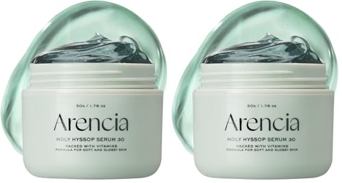 Image of Arencia Glow Hyssop Overnight Face Mask Serum - hydrating & Anti-Aging Serum for younger looking Korean Glass Skin, Vitamin A, C, E, Niacinamide, Peptide (Pack of 2)
