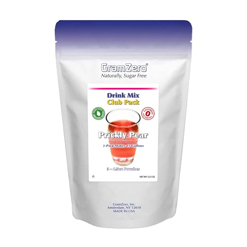 GramZero Prickly Pear Zero Calorie Sugar Free Drink Mix, Great For Nutrition Club Loaded Tea, Stevia Sweetened