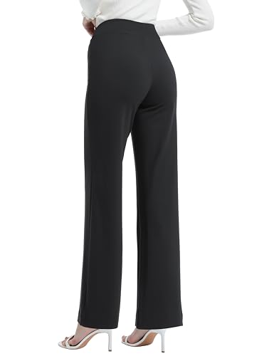 V VOCNI Women Dress Pants Wide Leg Pull On Work Pants High Waist Bootcut Trousers Business Casual Slacks4