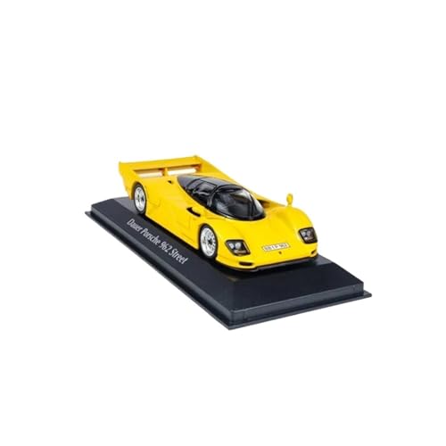 Modèle voiture métal Dauer 962 GT 1994 miniature sport échelle 1 64 jaune
