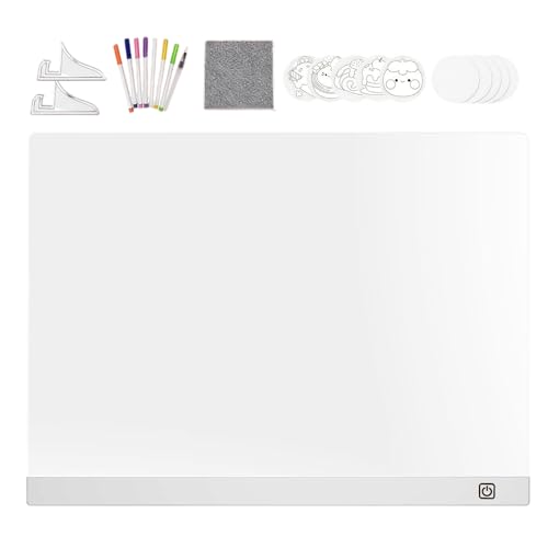 LED Drawing Board – 30 x 20 cm – 300 g USB Powered Dry Erase | Light Up Note Pad 7 Colors 4 Modes – Creative Doodle Tracing Painting Painting Tool – Kids Home School Classroom Office Gif