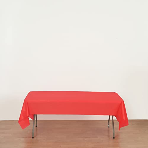 Evershine (12-Pack Heavy Duty Plastic Table Covers Tablecloth (Reusable) (Rectangle 54" X 108", Red) #TOP1