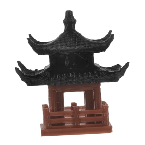 ibasenice Mini Statua Padiglione Cinese Piccolo Bonsai Micro Decorazione Paesaggio Padiglione Acquario Finto