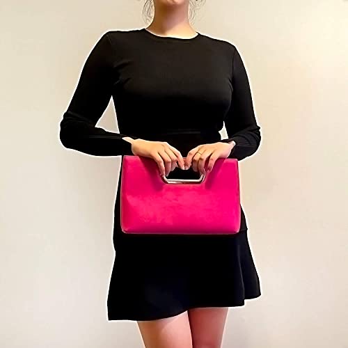 Image of Top Handle Faux Suede Clutch