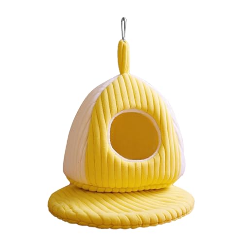 MiOYOOW Nido de pájaro cálido para Invierno, Hamaca Colgante Gruesa para Loros, cómoda Cama planeadora de algodón, cojín extraíble Incorporado para Que Las Mascotas duerman y jueguen