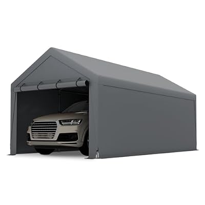 Magshion 10x20ft Carport Canopy, Heavy Duty Portable Garage with Removable Sidewalls & Zipper Doors, UV Resistant Waterproof Anti-Snow Roof Shelter for Cars, Trucks, Boats, Outdoor Storage, Parties