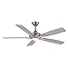 Minka-Aire F1000-BN/SL Dyno 52 Inch Indoor Ceiling Fan with Integrated LED 16W Dimmable Light in Brushed Nickel Finish and Silver/Aged Wood Reversible Blades