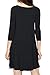 Lock and Love LL WDR930 Womens Round Neck 3/4 Sleeves Trapeze Dress L Black
