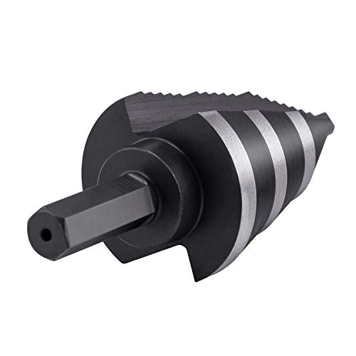 Lichamp Double Fluted Step Drill Bit For Cutting Metal Hole 19 Sizes From 3/16 To 1-3/8 Inch, Genuine High Speed Steel #TOP4