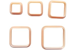 Jinnyous Jewellery Square Polymer Clay Cutter, Cookie Cutter Set of 5