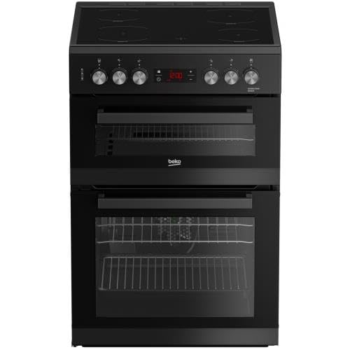 Beko EDC634K 60cm Double Oven Electric Cooker with Ceramic Hob - Black, (Pack Of 1)
