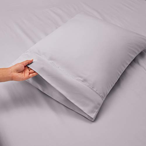 Nestl Queen Size Sheet Set, 4 Piece Extra Deep Pocket (18-24 inches), Microfiber, Cooling, Hotel Luxury, Soft, Breathable, Wrinkle-Free, Easy to Care, Grey Lavender