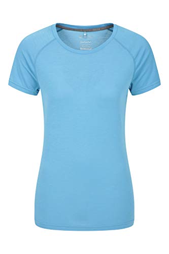 Preisvergleich Produktbild Mountain Warehouse IsoCool Technisches Damen-T-Shirt - Rundhals-T-Shirt, Kurzarmhemd, Damenoberteil mit UV-Schutz, atmungsaktiv Blau 50
