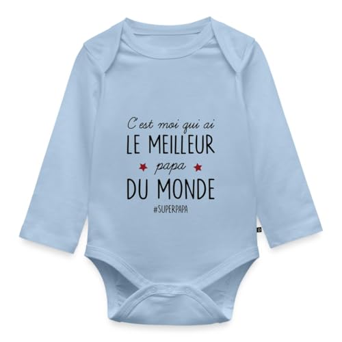 Body bébé bio j'aime mon papa à manches longues pour garçon et fille