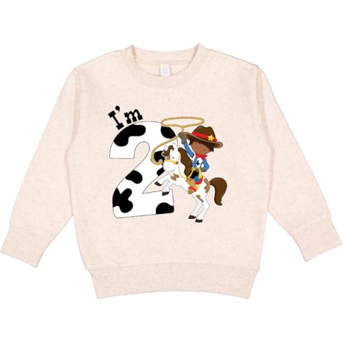 inktastic I'm Two-cowboy Riding Horse Birthday Toddler Sweatshirt 2T Natural Heather 2ca18