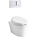 KOHLER K-6300-0 Veil Wall-Hung Elongated Toilet Bowl, White