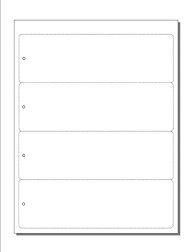 Print-Ready Bookmarks, 2-1/2" x 8" w Hole, 4-UP Perfed for Separation on White 8-1/2" x 11" 65lb Astrobright Cover Paper - 250 Sheets / 1,000 Bookmarks
