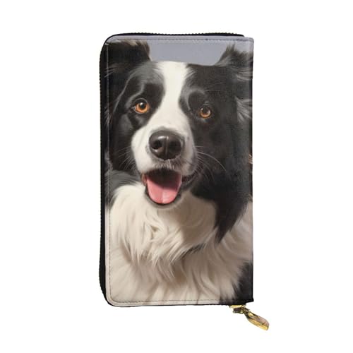 Border Collie Wallet For Women Men Clutch Rfid Blocking Leather Wallets Large Capacity Purse Credit Card Holder Money Case With Zipper Phone Holder Long Travel Purse