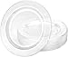 Premium Quality Heavyweight Plastic Plates China Like. Wedding and Party Dinnerware Plastic Plates 10.25 inch, Crystal Clear - Value Pack 30 Count