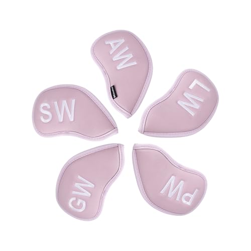 Couvre-têtes fers golf Andux housse protection club PU violet accessoire sac de golf imperméable