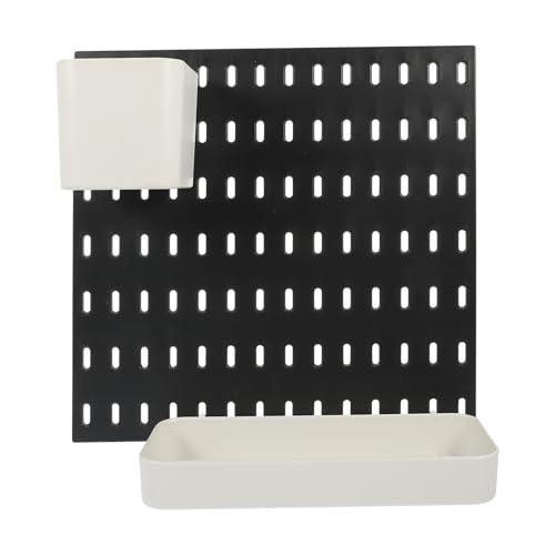 Uonlytech Organizador de Pared Colgante Tablero de Perforaciones Abs Resistente y Montaje sin Perforaciones, Kit de Combinaciones para Almacenamiento Versátil en Cocina y Otros Espacios