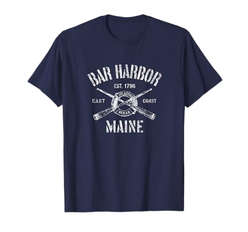 Bar Harbor Maine ME T-Shirt Vintage Nautical Boating Tee T-Shirt