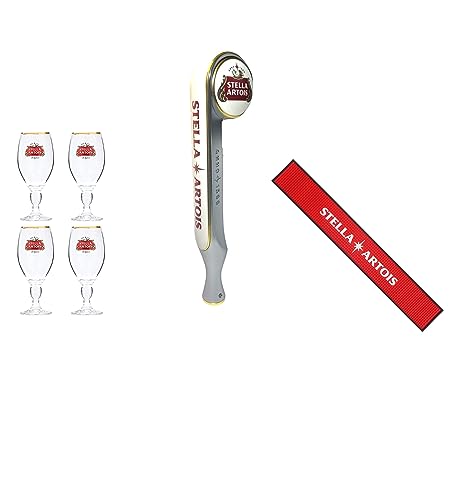 Stella Home Bar Kit - 4 Glases + Tap + Bar Mat
