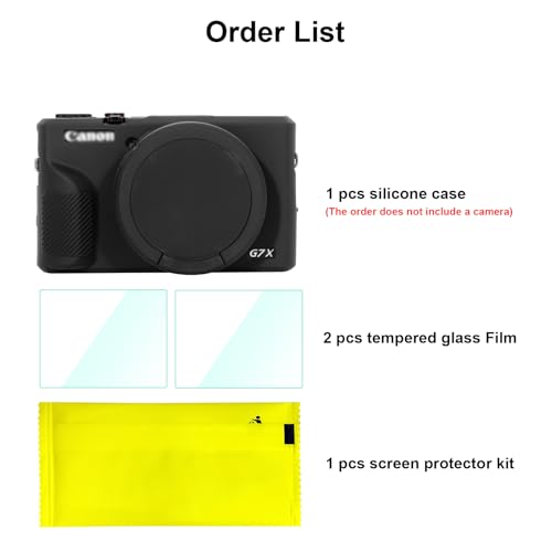 BCMCZCDC Funda de silicona para Canon G7X Mark III/G7X3, accesorios con 2 protectores de pantalla, protector de lente extraíble para cámara digital Canon G7X Mark III/G7X3 - imagen 5