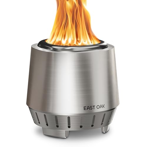 EAST OAK Fuoco Smokeless Tabletop Fire Pit | 3-in-1 Ash Pan | Portable Wood & Pellet Firepit |...