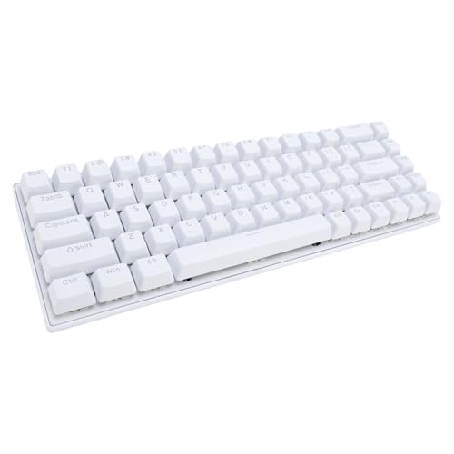60% clavier de jeu mécanique compact blanc 68 touches filaire avec switch bleu - 6