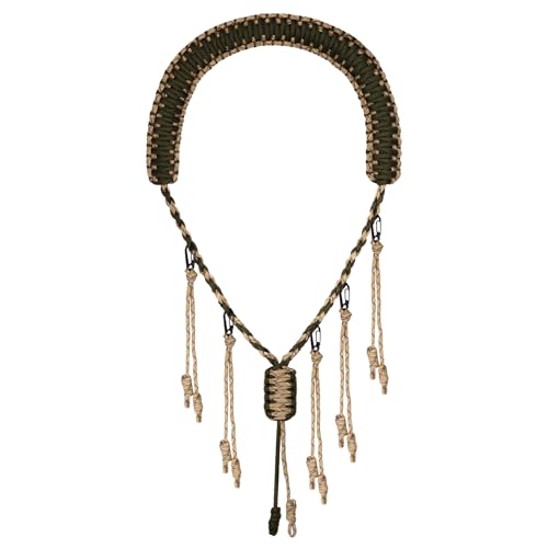 JTYKUYR Duck Call Lanyard with Removable Drops 550 Paracord Hand Braided Secures 5 Calls Military Grade Adjustable Loops for Pheasant Waterfowl Hand Braided Necklace