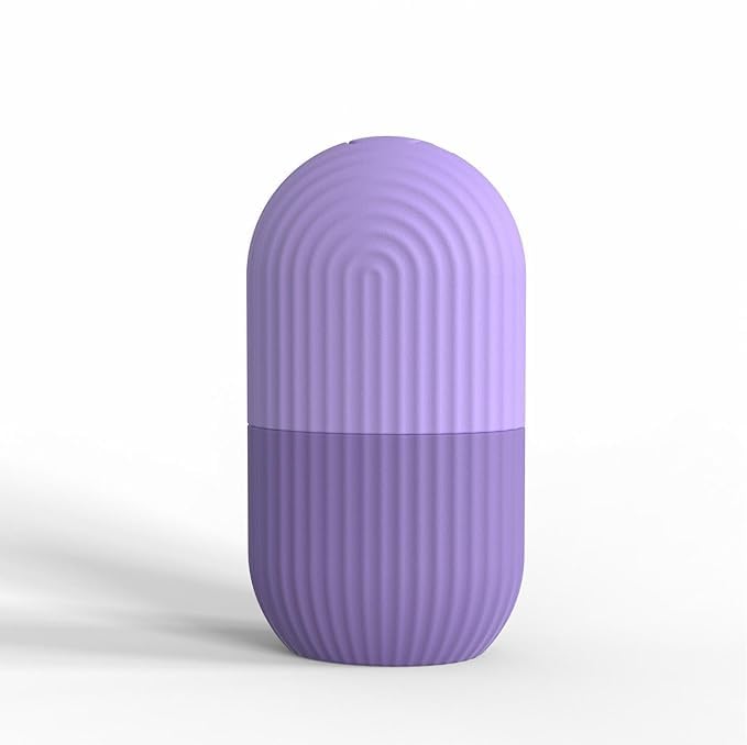 Vision4ever 1Pcs Purple Ice Face Roller Silicone Facial Cube Skin Glowing Facial Massage Roller Neck and Body Blood Circulation, Reduces Puffines Ice Facial Cube Reusable Facial Tool - Image 4