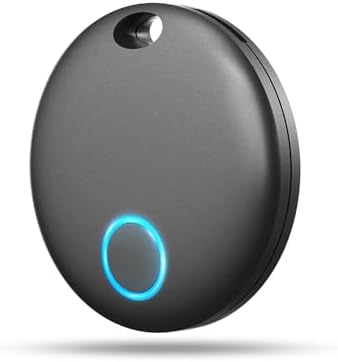 Bluetooth Key Finder Luggage Tracker Anti-Lost Tag Item Locator for Keys,Wallet,Luggage, Works with Apple Find My (iOS only), Waterproof, Replaceable Battery,without monthly fees,1 Pack Black