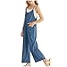 Betadog Girls Jumpsuits Sleeveless Casual Overalls Kids Spaghetti Strap Loose Romper Teen Girls 2025 Fashion Jumpsuits (Blue, 11-12 Years)