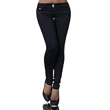 Super angenehm zu tragen Damen Jeans Hose Hüfthose Damenjeans Hüftjeans Röhrenjeans Röhrenhose Röhre H937, Farbe: Schwarz, Größe: 34 (XS)