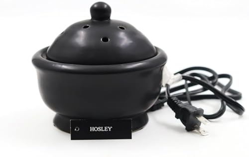 Hosley Black Electric Potpourri Warmer 5 High. Ideal Gift for Wedding Special Occasions Spa Aromatherapy Reiki Meditation Settings and Home Office