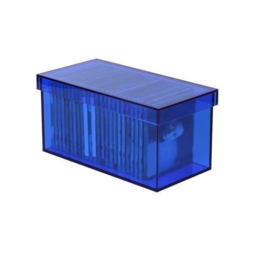 Caja de almacenamiento rectangular de acrílico con tapa para organizar colecciones de discos CD 2