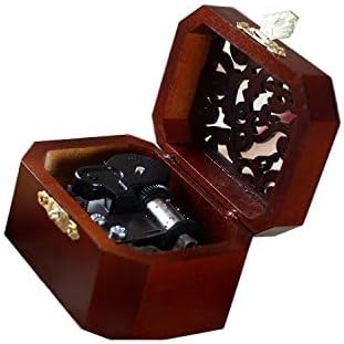 Miniatura 3 de WESTONETEK Caja Musical de Madera Tallada con Mecanismo Vintage de Cuerda, Caja de Música para Regalo de NavidadCumpleañosDía de San Valentín,