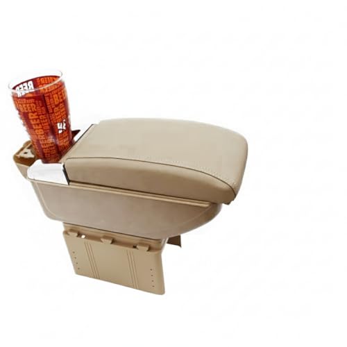 Image of Oshotto PU Leather AR-01 Car Armrest Console Box Compatible with Maruti Suzuki Alto 800 - Beige