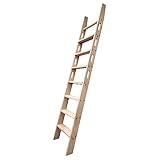 104RDHOUSE 87' Sliding Library Ladder, Rolling Ladder in Red Oak Unassembled