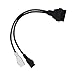 E-Car Connection 2x2 Pin to 16 Pin OBD2 Diagnostic Adapter Cable for Volkswagen VW VAG Seat Skoda
